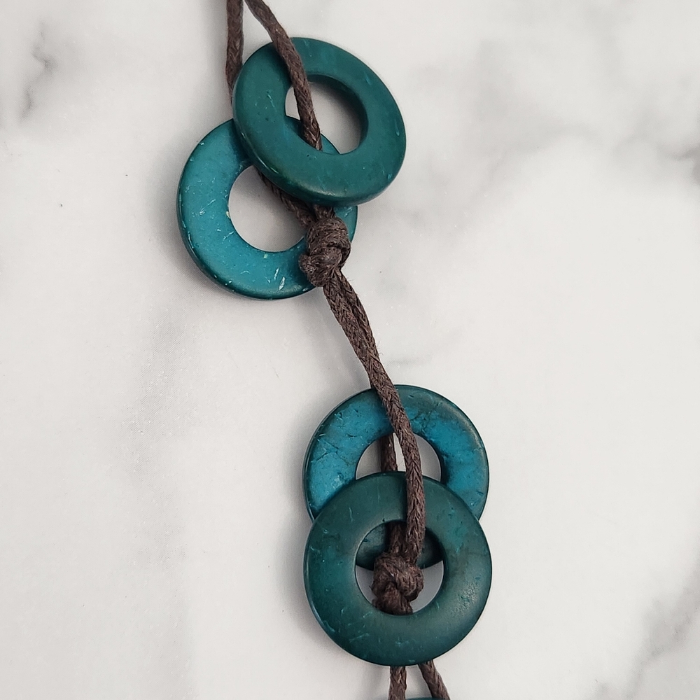 Paparazzi Teal Loop Necklace & Earring Set - Picture 7 of 13